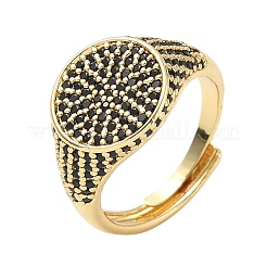 Brass Micro Pave Cubic Zirconia Cuff Rings for Women&nbsp;RJEW-A069-13G