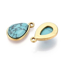 Synthetic Turquoise Teardrop Pendants&nbsp;STAS-N109-210C-G