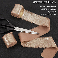 4.5M Single Face Hot Stamping Polyester Frayed Ribbon&nbsp;OCOR-WH20003-08B
