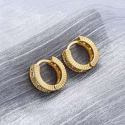 Brass Micro Pave Cubic Zirconia Earrings&nbsp;EJEW-R025-15G