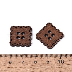 4-Hole Square Wood Buttons&nbsp;BUTT-Q046-10B