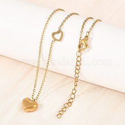 304 Stainless Steel Heart Pendant Necklaces&nbsp;NJEW-H093-02G