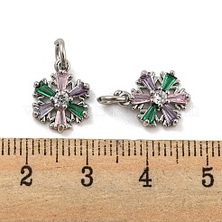 Brass Micro Pave Colorful Cubic Zirconia Pendants&nbsp;KK-G490-24P