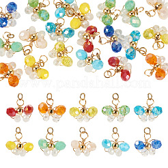 20Pcs 10Colors Glass Beaded Pendants&nbsp;FIND-TA0009-21