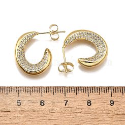 Brass Micro Pave Clear Cubic Zirconia Stud Earrings for Women&nbsp;EJEW-U056-04B-G