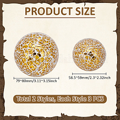 6Pcs 2 Styles Glass Mosaic Foam Ball Christmas Decorations&nbsp;AJEW-UN0002-83A