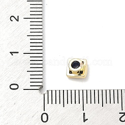 Square Brass Micro Pave Cubic Zirconia Cabochons&nbsp;KK-P345-13G-E09
