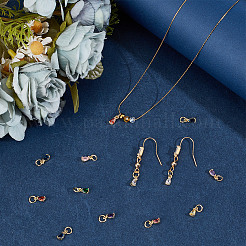 27Pcs 9 Colors Brass Micro Pave Cubic Zirconia Charms&nbsp;ZIRC-DR0001-05