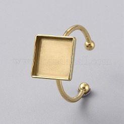 201 Stainless Steel Open Cuff Ring Findings&nbsp;STAS-WH0033-33B