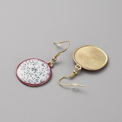 Enamel Fruit Dangle Earrings&nbsp;EJEW-WH0004-21C