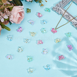 108Pcs 9 Colors Transparent Glass Pendants&nbsp;PALLOY-GO00074