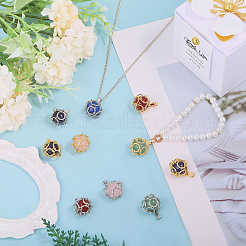 10Pcs 5 Styles Natural Green Aventurine & Rose Quartz & Lapis Lazuli & Amethyst & Carnelian Pendants&nbsp;PALLOY-GO00028