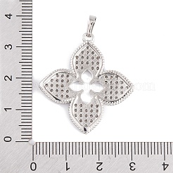 Rack Plating Brass & Clear Cubic Zirconia Pendants&nbsp;KK-S374-01P