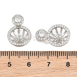 Brass Micro Pave Clear Cubic Zirconia Peg Bails Pin Pendants&nbsp;KK-CBA6A75-42P