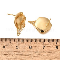 Brass Micro Pave Cubic Zirconia Stud Earring Findings&nbsp;KK-Z092-06G