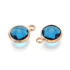 Golden Tone Brass Glass Charms&nbsp;X-GLAA-ZX008-24D-G