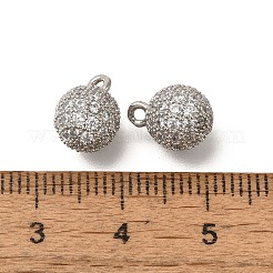 Rack Plating Brass Micro Pave Cubic Zirconia Charms&nbsp;KK-F883-07P-02