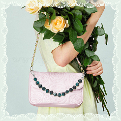 2Pcs 2 Colors Resin Faceted Beaded Bag Handles&nbsp;FIND-WR0008-13