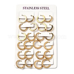 201 Stainless Steel Hoop Earrings&nbsp;EJEW-D354-18G
