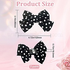 Polka Dot Bowknot Detachable Polyester Satin Shoe Decorations&nbsp;DIY-WH0410-44C