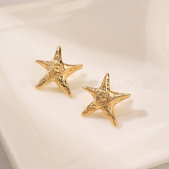 Starfish Alloy Pendant Necklace & Stud Earring & Ring Sets for Women&nbsp;FS-WG0D5F4-03