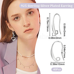 20 Pairs Brass Earring Hooks&nbsp;KK-BBC0016-18