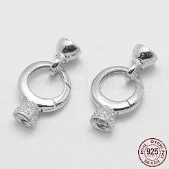 Anti-Tarnish Rhodium Plated 925 Sterling Silver Key Clasps&nbsp;STER-E056-048P