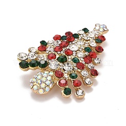 Colorful Christmas Tree Rhinestone Brooch&nbsp;LS-JEWB-A004-10G