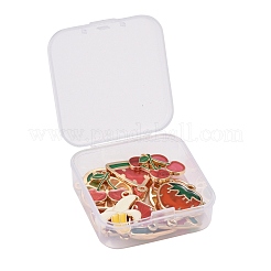 15Pcs 5 Style Light Gold Plated Fruit Theme Alloy Enamel Pendants&nbsp;ENAM-ZZ0001-06
