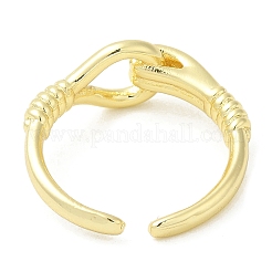 Rack Plating Brass Hollow Teardrop Open Cuff Ring for Women&nbsp;RJEW-M151-05G
