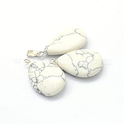 Teardrop Natural Howlite Pendants&nbsp;G-Q368-19