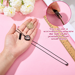 1Pc 304 Stainless Steel with Glass Heart Pendant Urn Ashes Necklaces&nbsp;NJEW-FG0001-25EB