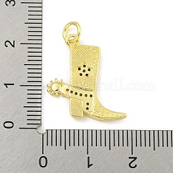 Cowboy Boots Rack Plating Brass Micro Pave Clear Cubic Zirconia Pendants&nbsp;X-KK-Z053-05G