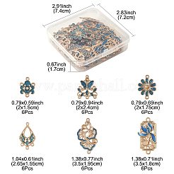 36Pcs 6 Styles Alloy Enamel Connector Charms&nbsp;FIND-FS0004-46C