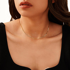 925 Sterling Silver Paperclip Chain Necklaces for Women&nbsp;NJEW-H048-04G