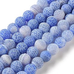 Frosted Natural Weathered Agate Beads Strands&nbsp;G-F367-8mm-01