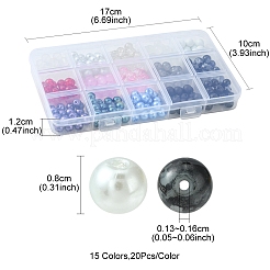 300Pcs 15 Styles Glass Beads&nbsp;GLAA-FS0001-46