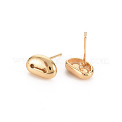 Oval Brass Earring Findings&nbsp;KK-S356-440-NF