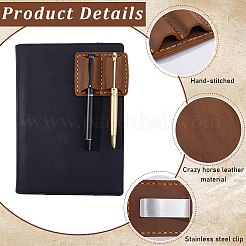 1Pc Leather Double Pen Pencil Holder Clip&nbsp;AJEW-CP0012-14A