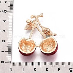 Cherry Alloy Enamel Lapel Pins for Backpack Clothes&nbsp;JEWB-N009-01KCG