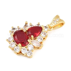 Brass Micro Pave Cubic Zirconia Pendants&nbsp;KK-K418-04A-G
