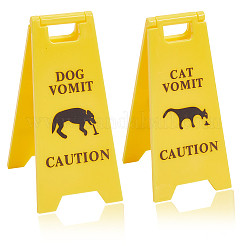 2Pcs 2 Styles ABS Plastic Warning Sign&nbsp;AJEW-CN0003-82