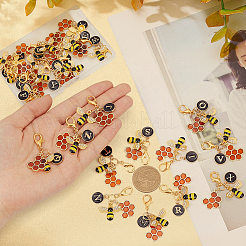 26Pcs Alloy Enamel Bees Pendant Decorations&nbsp;HJEW-MA00048