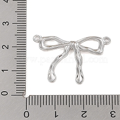 Non-Tarnish 304 Stainless Steel Textured Bowknot Links Connector Charms&nbsp;STAS-S125-03P
