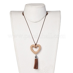 Korean Waxed Polyester Cord Pendants Necklaces&nbsp;NJEW-JN02328-03