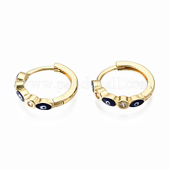 Brass Micro Pave Cubic Zirconia Huggie Hoop Earrings&nbsp;X-EJEW-T014-09G-01-NF