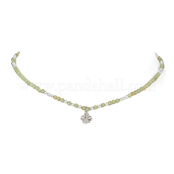 Brass Clover Pendant Necklace&nbsp;NJEW-JN04325-02