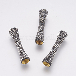 Polymer Clay Rhinestone Tube Beads&nbsp;RB-K054-10A