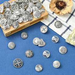 50Pcs 10 Styles Alloy Shank Buttons&nbsp;BUTT-CJ0001-09