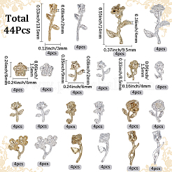 88Pcs 22 Styles Flower Alloy Cabochons&nbsp;FIND-SP0004-78B